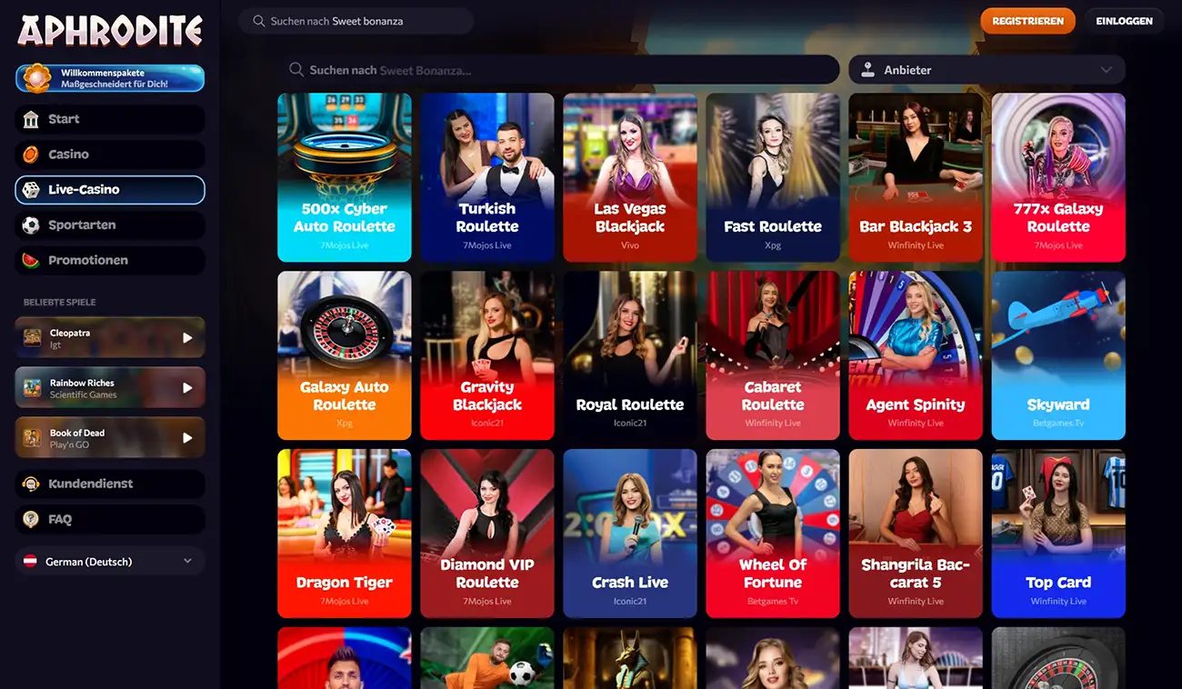 Aphrodite Casino Live-Casino